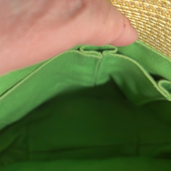 Talbots Woven Bucket Purse w/ Wooden Handles - Picture 10 of 12